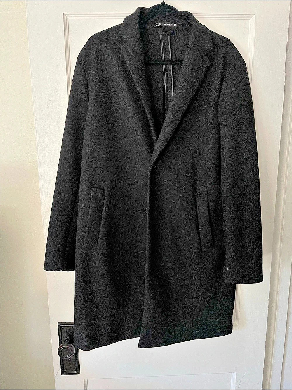 Zara Black Coat Size Medium Like New